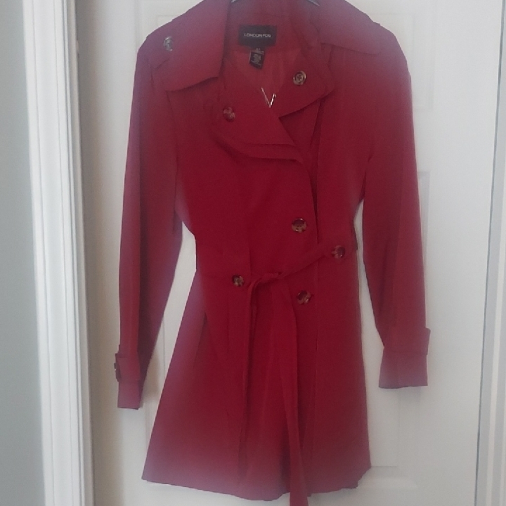 London Fog Women's Red Trench Coat